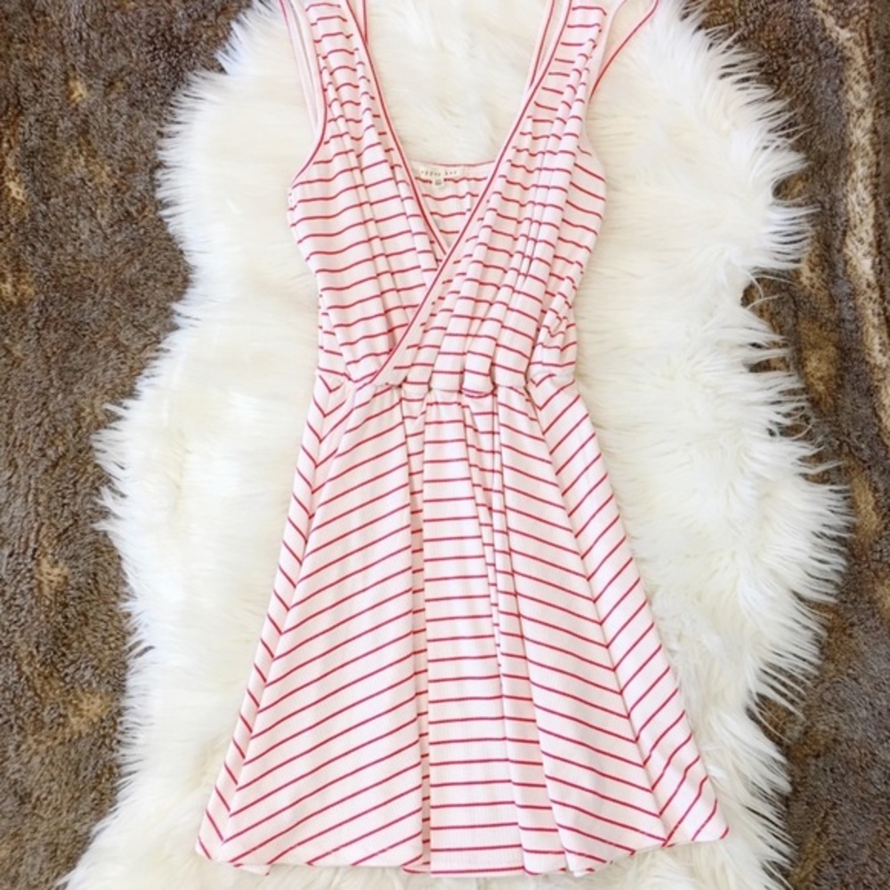 New Copper Key Red & White Peppermint Striped Soft Stretchy Mini Dress